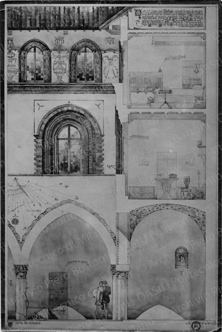 Antonio Cassi, rilievo della fabbrica dei Missaglia in via Spadari a Milano, positivo, bianco e nero, mm 232x155.