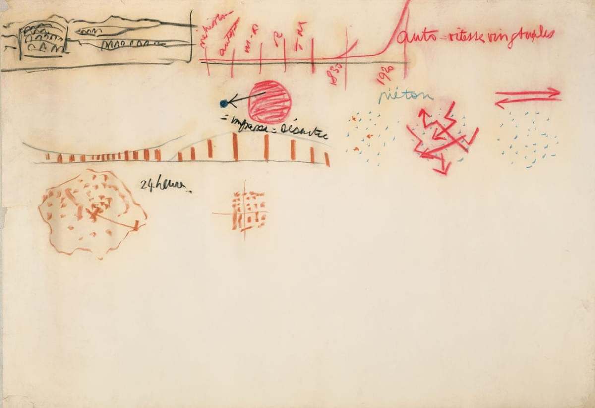 Le Corbusier, gessi colorati su carta, cm 165x240, 1934.
