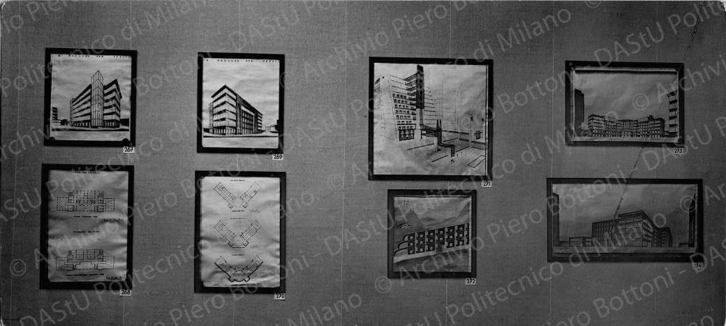 I Mostra Miar, Roma, 1928, immagine di due pareti della Mostra, positivo, bianco e nero, mm 100x220.