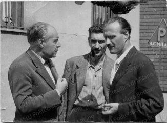 Piero Bottoni con Gio Ponti ed Ezio Cerutti, positivo, bianco e nero, mm 80x110. 