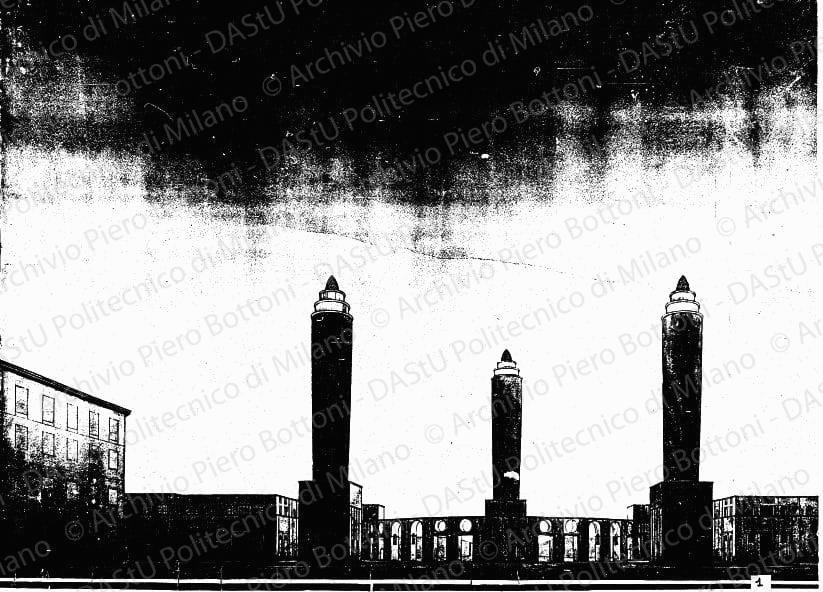 Prospettiva, s.d. Matita e acquerello su cartoncino, cm 89,8x151,4.
