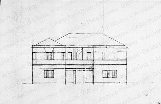 Prospetto, scala 1:100, s.d. Matita su carta, cm 21,9x34,3. 