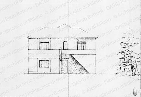 Prospetto, scala 1:100, s.d. Matita su carta, cm 28,0x38,4. 