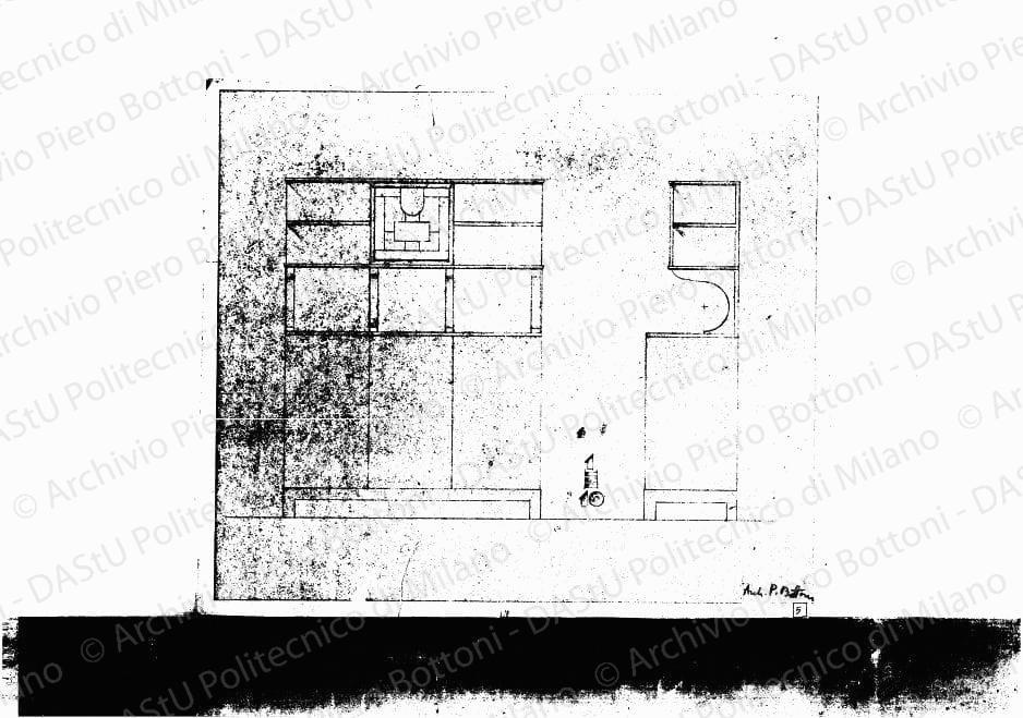 Fronte e fianco, scala 1:10, s.d. Eliografia su carta, cm 29,8 x 37,1.