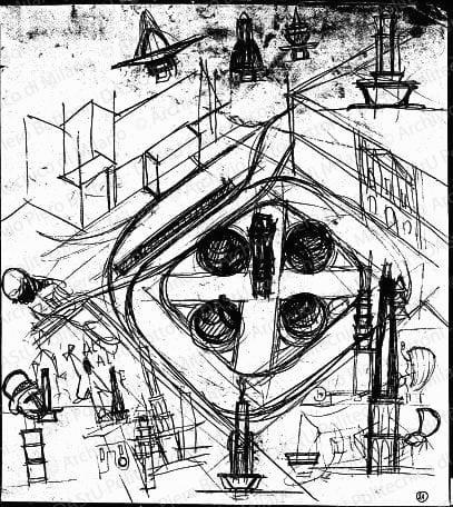 Schizzi, s.d. Matita su carta, cm 41,7x37,0.