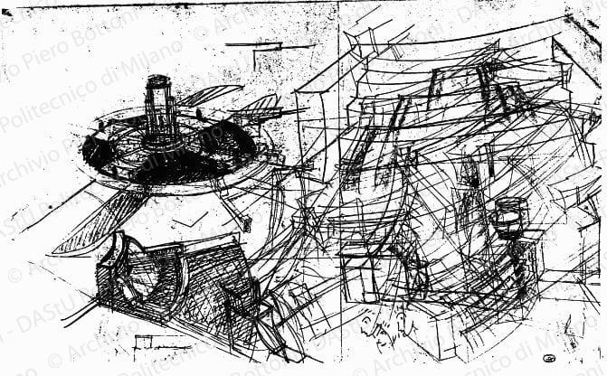Schizzi, s.d. Matita su carta, cm 40,5x64,7.