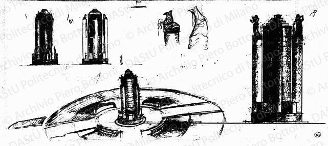 Schizzi, s.d. Matita e acquerelli su carta, cm 27,0x62,3.