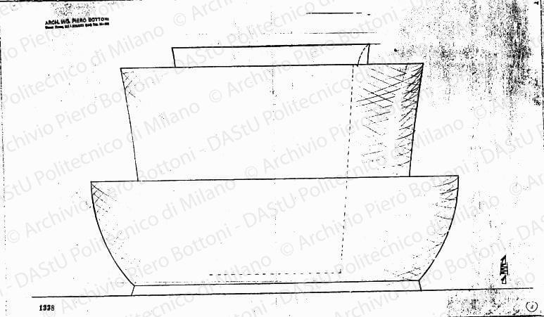 Vista, scala 1:1, prot. 1338, s.d. Matita su lucido, cm 34,0x56,4. 