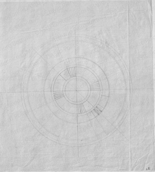 Pianta, scala 1:100, s.d. Matita su lucido, cm 36,5x33,0. 