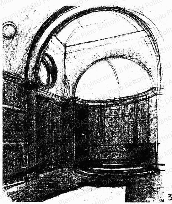 Prospettiva interna, s.d. Carboncino su carta, cm 44,2x36,2. 