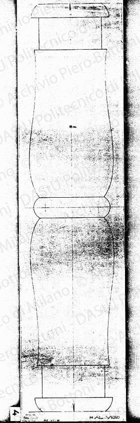 Colonnina altare, dis. 2864, scala 1:1, s.d. Eliografia su carta, cm 94,7x23,0.