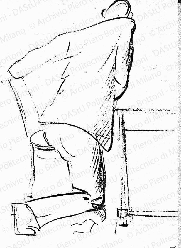 Schizzo figura inginocchiata, s.d. Matita su carta, cm 21,3x15,1. 