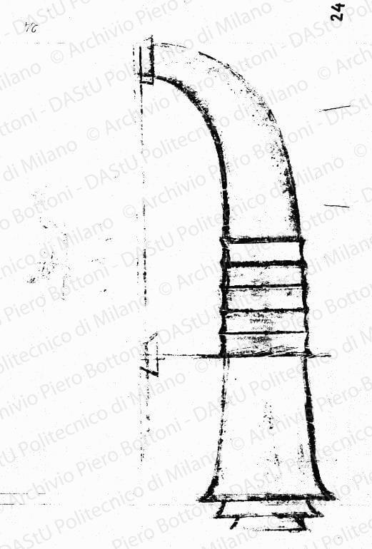 Portalume, scala 1:1, s.d. Carboncino su lucido, cm 53,0x34,3. 
