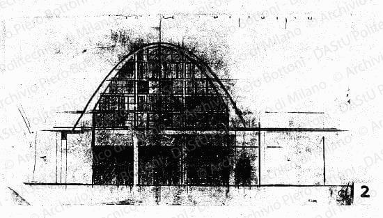 Schizzo prospetto, scala 1:100, s.d. Matita su lucido, cm 20,2x36,6. 