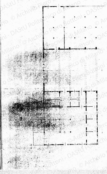 Pianta, scala 1:100, s.d. Eliografia su carta, cm 50,5x109,0. 