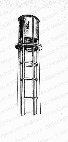 Prospettiva serbatoio d'acqua, s.d. China e matita su lucido, cm 52,2x44,7. 