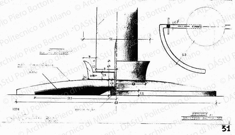 Dettagli, scala 1:1, prot. 1374, s.d. Matita su lucido, cm 45,2x33,5.