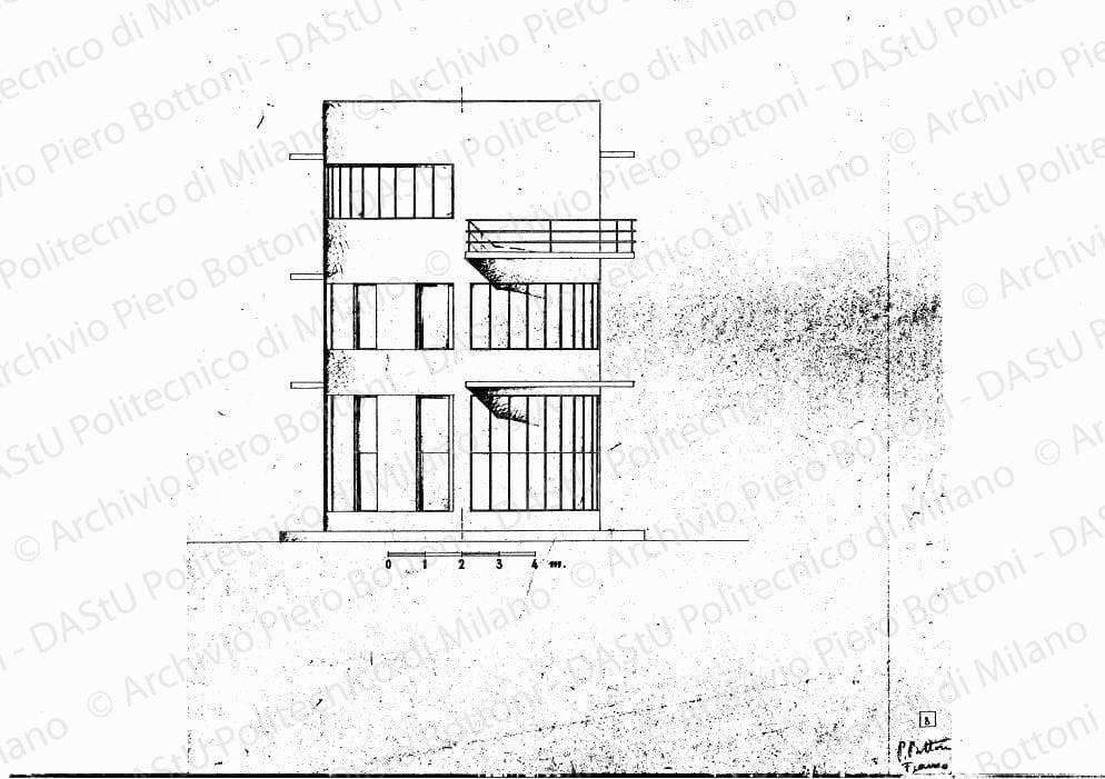 Fianco, scala 1:50, s.d. Eliografia su carta, cm 41,4 x 41,0.