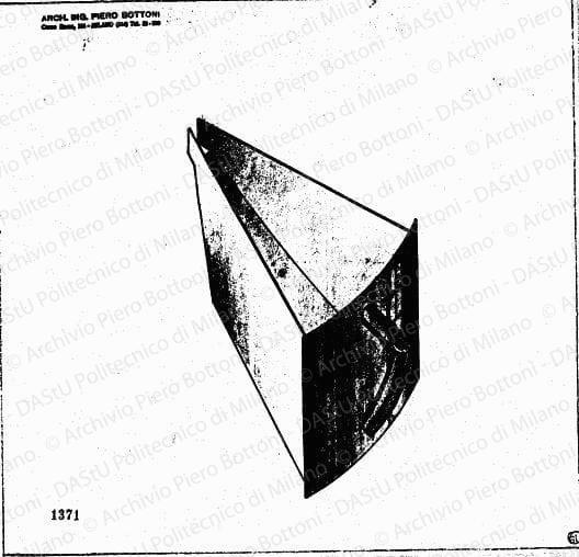 Assonometria cassetto, prot. 1371, s.d. China e matita su lucido, cm 31,2x33,0. 