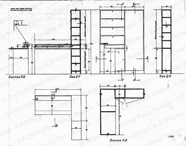 Mobile, scala 1:10, prot. 1086, s.d. China e matita su lucido, cm 44,6x58,0. 