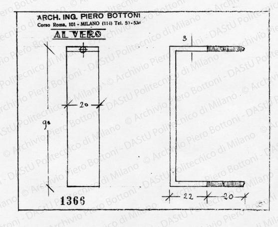 Particolare maniglia, scala 1:1, prot. 1366, s.d. Matita su lucido, cm 13,4x16,9. 