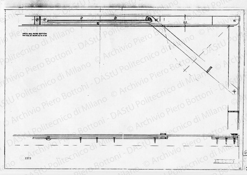 Particolare mobile, scala 1:1, prot. 1373, s.d. Matita su lucido, cm 44,5x66,1. 