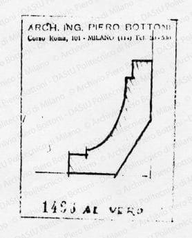 Particolare, scala 1:1, prot. 1466, s.d. Matita su lucido, cm 9,5x7,2. 