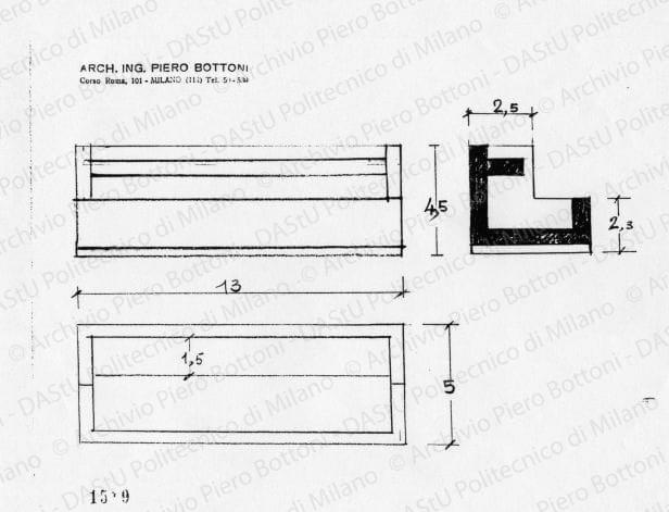 Particolare maniglia, scala 1:1, prot. 1510, s.d. Matita su lucido, cm 20,2x25,0. 