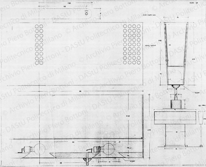 Lampadario, scala 1:1, s.d. Matita e china su lucido, cm 83,7x100,0. 