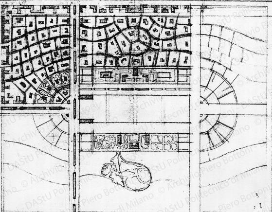 Planimetria, scala 1:5000, s.d. Matita e china su lucido, cm 28,0x42,0. 