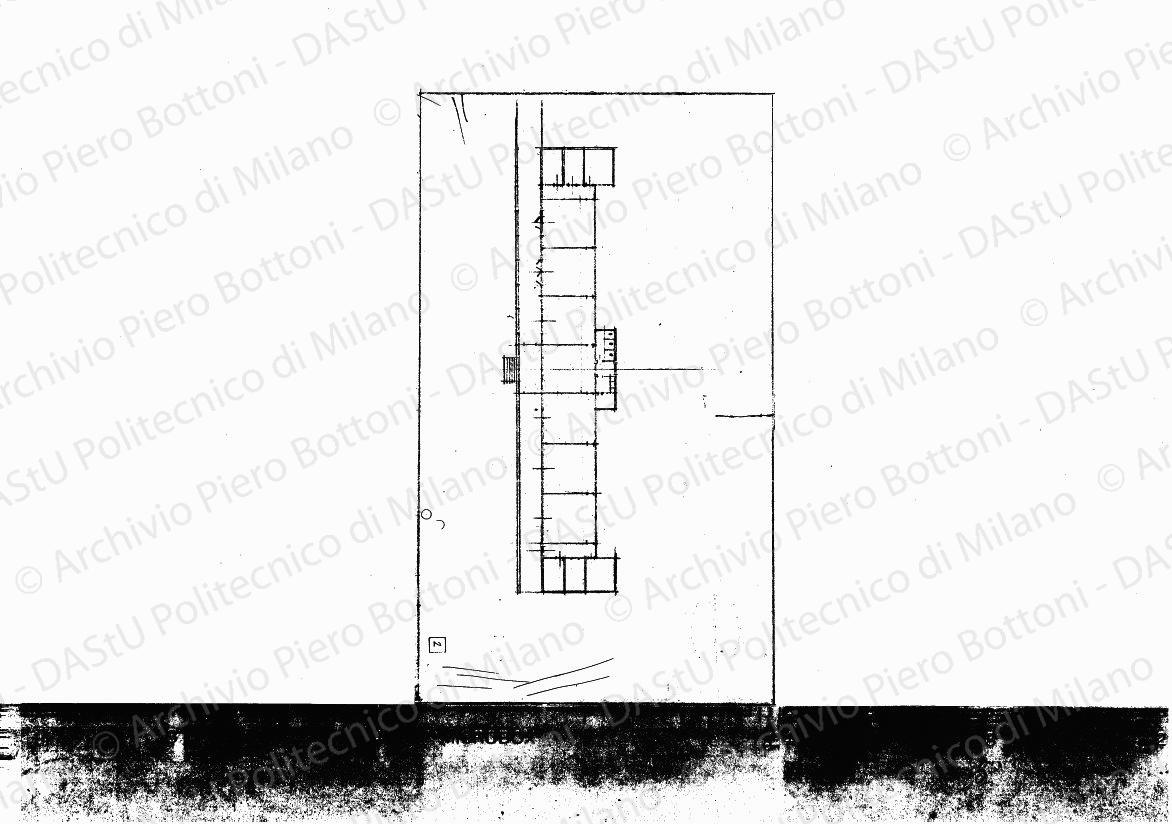 Pianta, scala 1:200, s.d. Matita su lucido, cm 18,4 x 31,4.