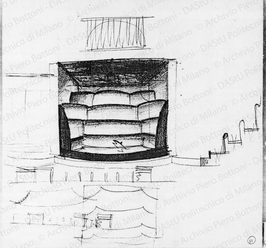 Schizzi mostra filo elastico, s.d. Matita su carta, cm 21,6x22,7. 