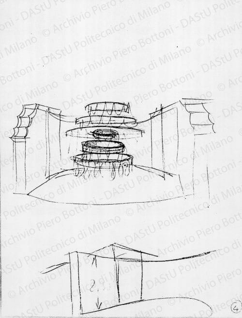 Schizzi mostra filo elastico, s.d. Matita su carta, cm 21,1x16,0. 