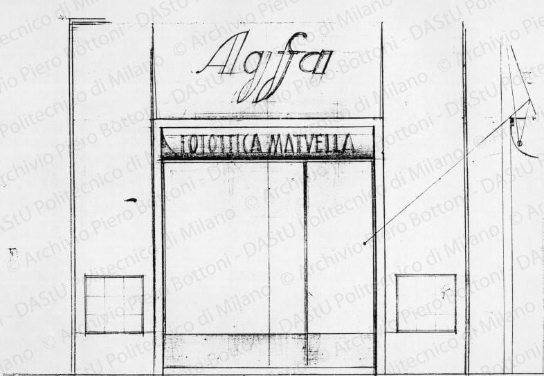 Prospetto, scala 1:20, s.d. Matita su lucido, cm 28,2x36,7. 