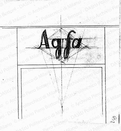Particolare insegna, scala 1:20, s.d. Matita su lucido, cm 22,0x24,1. 