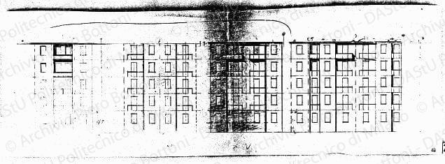 Studio di prospetti, scala 1:100, s.d. Matita su carta, cm 30,2x91,7. 