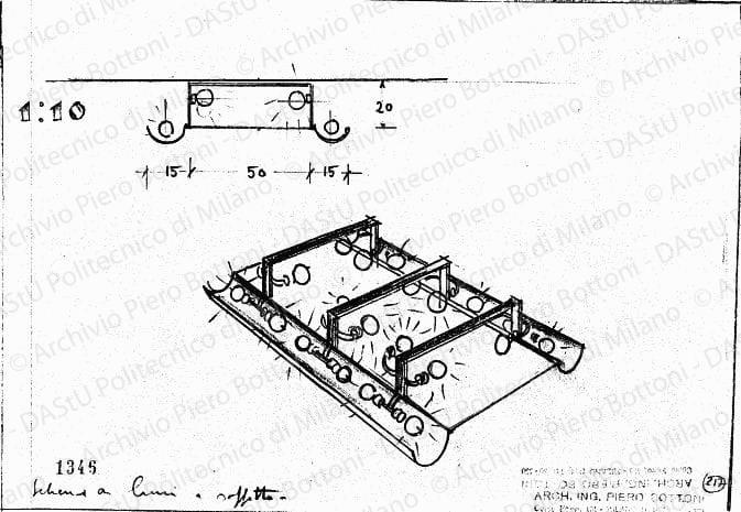 Schema di lumi a soffitto, scala 1:10, prot. 1346, s.d. Matita su lucido, cm 21,0x29,5.