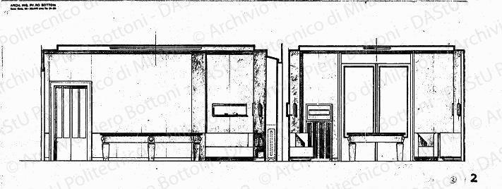 Arredamento sala del bigliardo, prospetti, scala 1:20, s.d. Matita e china su lucido, cm 27,0x68,0. 