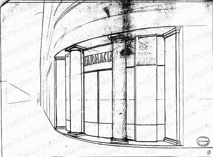 Ingresso, prospettiva, s.d. Matita su carta, cm 53,0x74,8. 