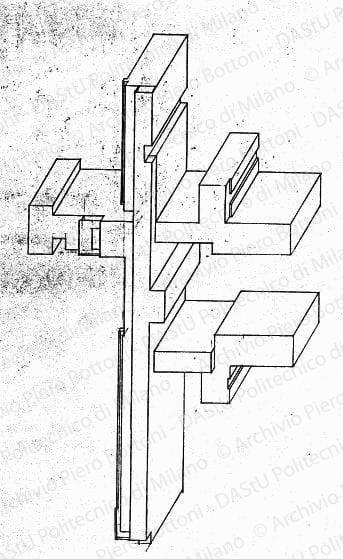 Assonometria, scala 1:1000, s.d. Matita su lucido, cm 18,0x26,2. 