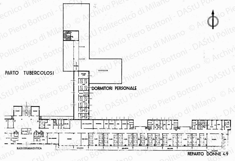 Piano 8°, pianta, scala 1:100, s.d. China su lucido, cm 83,5x116,8.