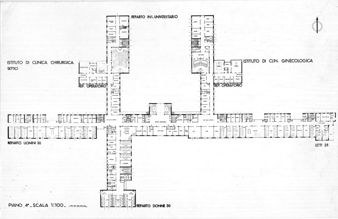 Riproduzione "Piano 4. 1:100". Positivo, bianco e nero, 189x295 mm, album giallo n.10, pag.5.