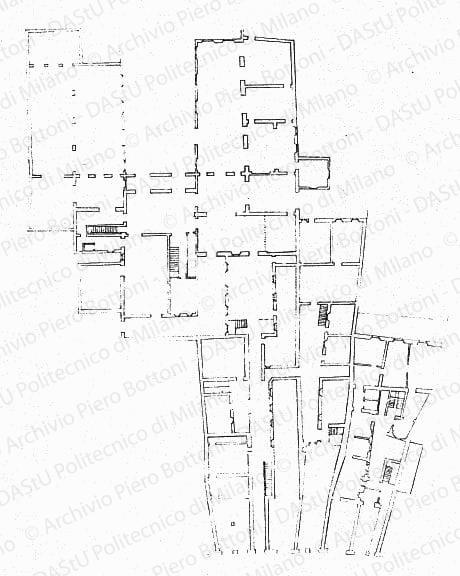 Rilievo, planimetria, scala 1:100, s.d. Matita su lucido, cm 82,8x68,0. 