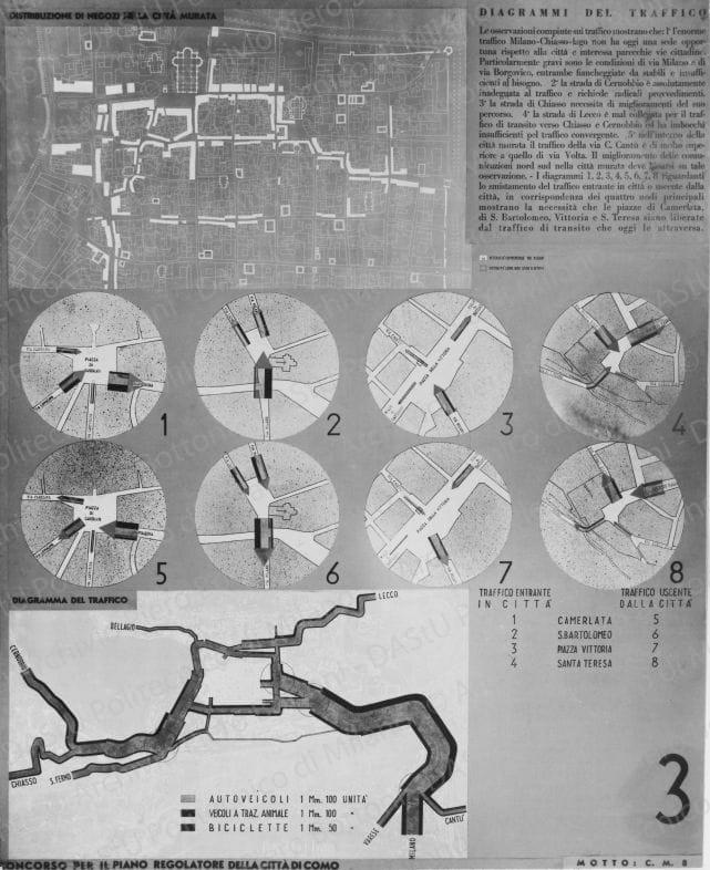 Riproduzione della tavola 3: 'Diagrammi del traffico'. Positivo, bianco e nero, 200x160 mm, album giallo n.5, pag.74.