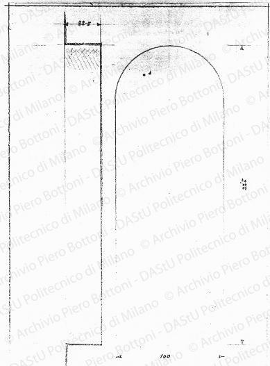 Particolare, scala 1:1, s.d. Matita e matita rossa su lucido, cm 35,0x24,5. 