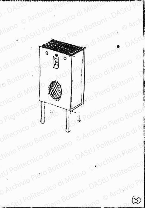 Schizzo di mobile radio, s.d. Matita su carta, cm 21,2x15,0. 