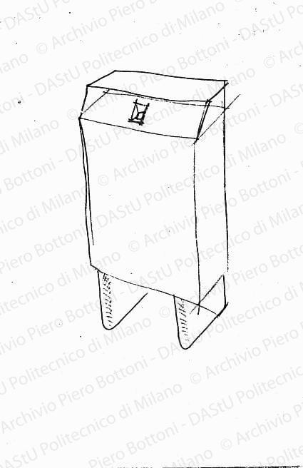 Schizzo di mobile radio, s.d. Matita su carta, cm 21,2x15,0. 