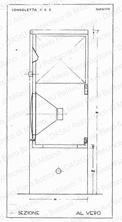 Consoletta C.G.E., Sezione, scala 1:1, prot. 1627, s.d. China su lucido, cm 103,5x51,3. 
