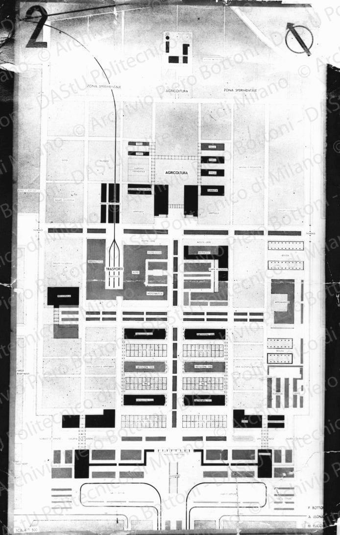 Riproduzione della tavola 2, planimetria della Fiera, scala 1:15000. Positivo, bianco e nero, 239x177 mm, album giallo n.3, pag.4.