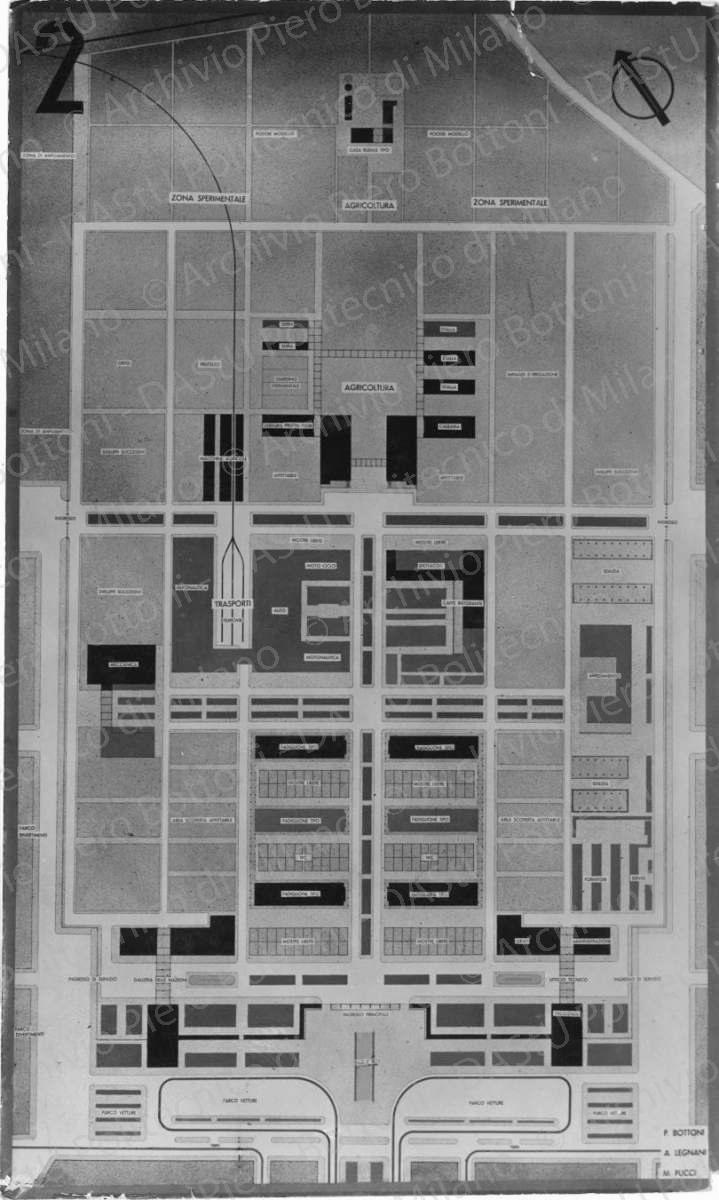 Riproduzione della tavola 2, planimetria della Fiera, scala 1:500. Positivo, bianco e nero, 286x169 mm, album giallo n.3, pag.4.